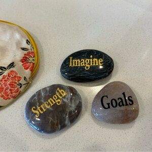 Set of Inspirational Wish Stones and Pouch